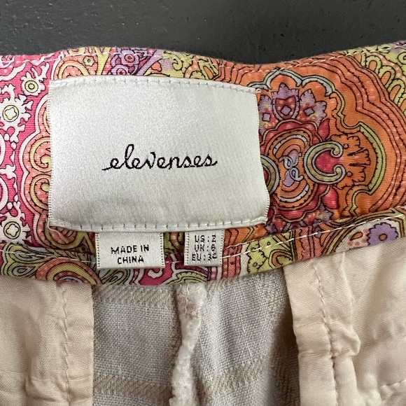 Elevenses Wide Leg Cream and Tan Pants Size 2 - Picture 6 of 11